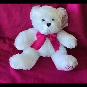 “Sweet Home”, by “Lotsa Love”, 12”Tall & 8”Seated White Teddy Bear Like New